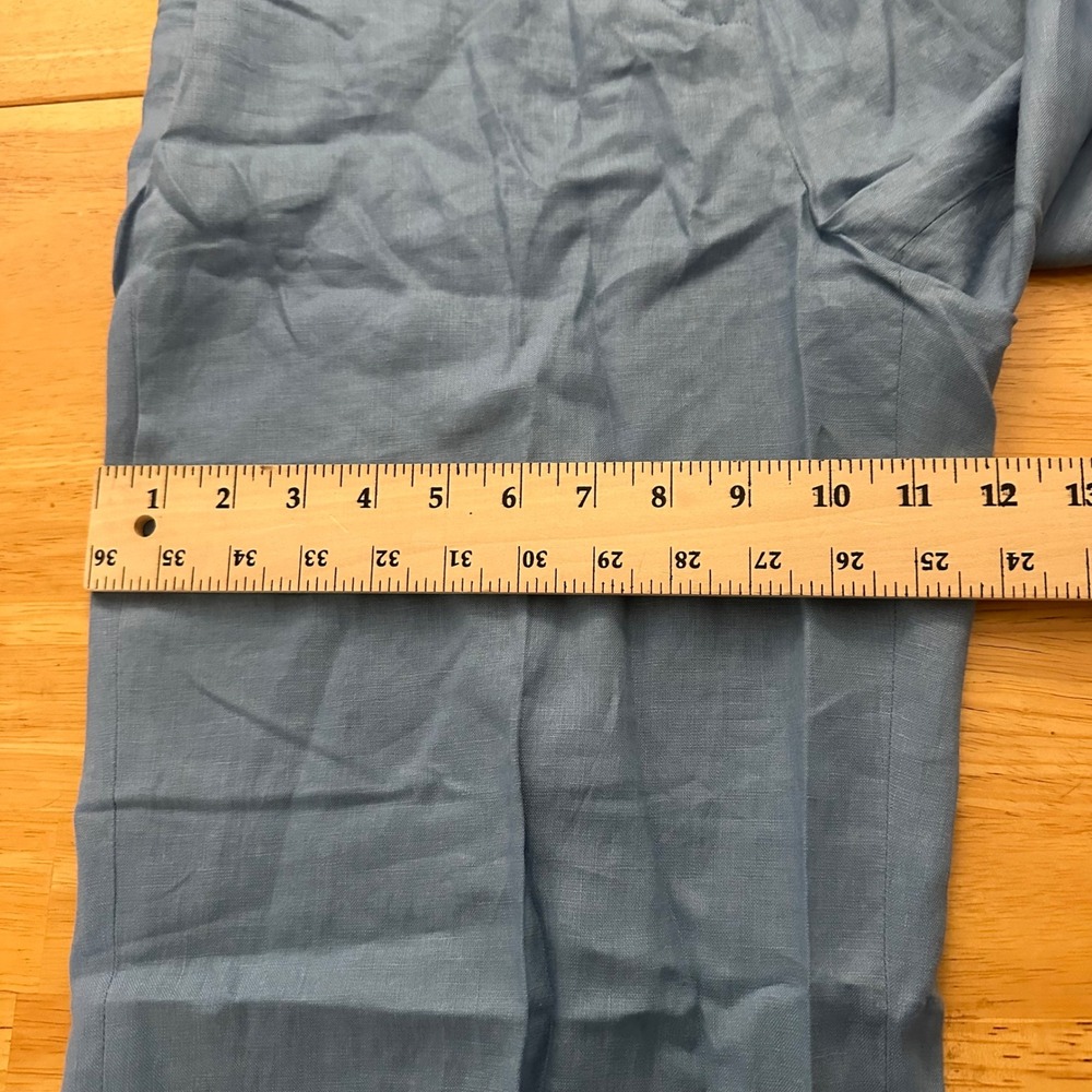 Nine West Linen Wide Leg Pants Blue Size 8 NWT High Rise Dress Trousers $89 MSRP - Picture 10 of 13